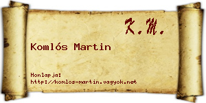 Komlós Martin névjegykártya