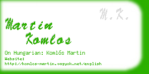 martin komlos business card