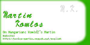 martin komlos business card